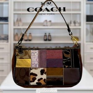 Coach Rare 7071 Legacy Holiday Vintage 2005 Patchwork Demi Baguette Shoulder Bag